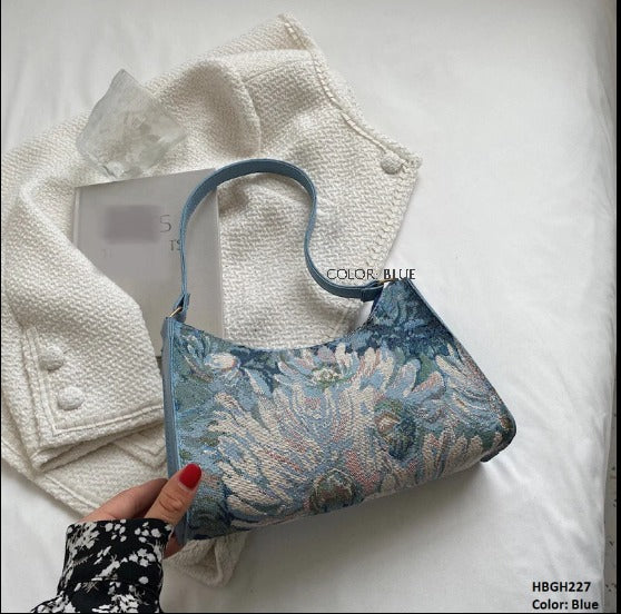 Printed Flower Hand Bag